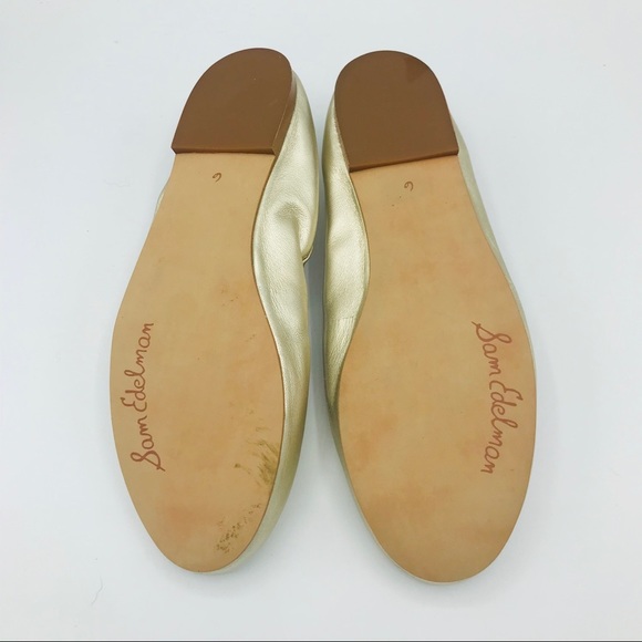 NWOB SAM EDELMAN GOLD BALLET FLATS - Picture 6 of 7